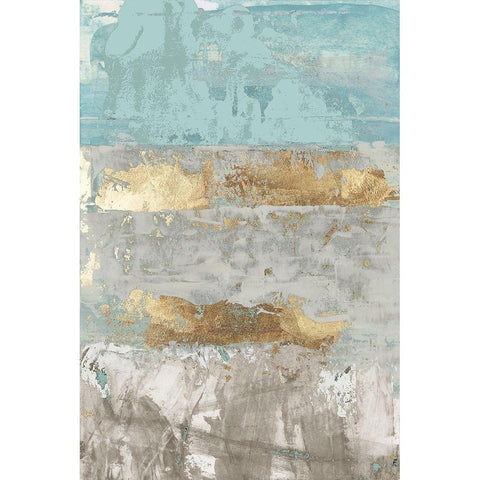 Blue Gold I Black Modern Wood Framed Art Print by Cartissi