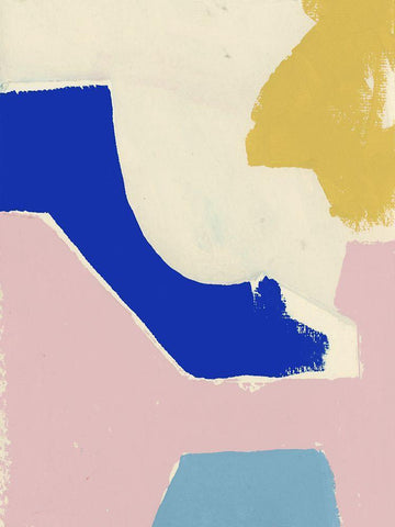 Playful VII White Modern Wood Framed Art Print with Double Matting by Cartissi