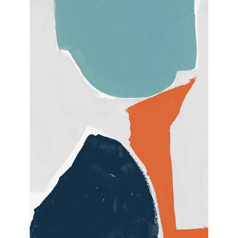 Tempo III Black Modern Wood Framed Art Print with Double Matting by Cartissi