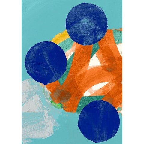 Blue Valentine II  Gold Ornate Wood Framed Art Print with Double Matting by Cartissi