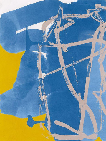 Blue Signs  Black Ornate Wood Framed Art Print with Double Matting by Cartissi