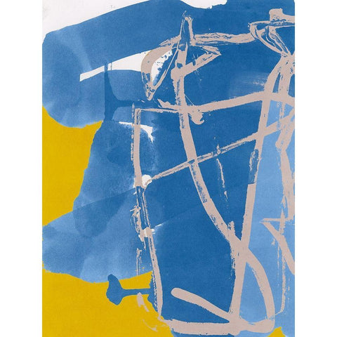 Blue Signs  Black Modern Wood Framed Art Print with Double Matting by Cartissi