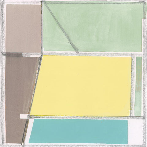 Field Plains II  White Modern Wood Framed Art Print with Double Matting by Cartissi
