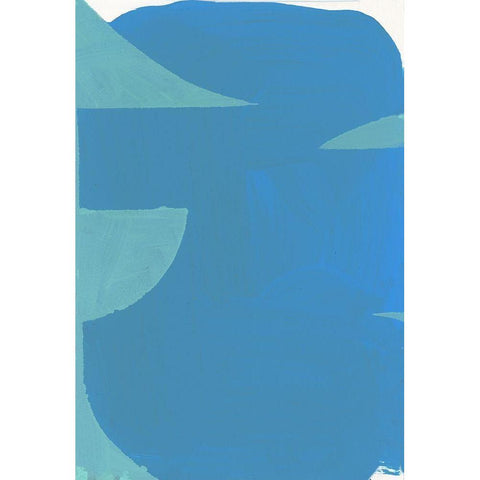 Blue Bound II Black Modern Wood Framed Art Print with Double Matting by Cartissi