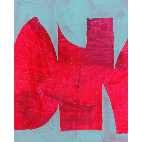 Magenta Ribbon I  Black Modern Wood Framed Art Print by Cartissi