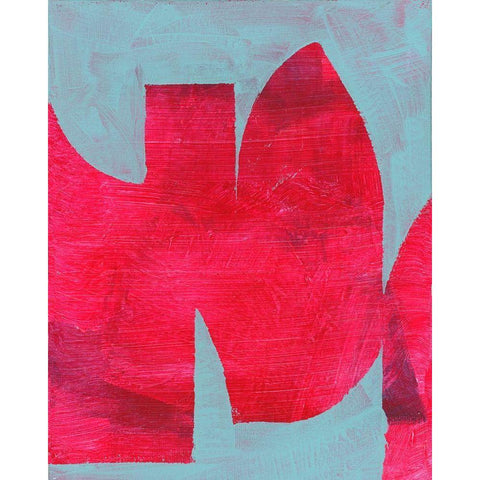 Magenta Ribbon II Black Modern Wood Framed Art Print by Cartissi