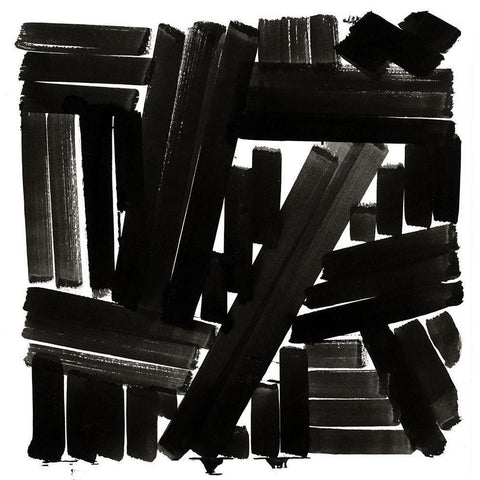 Shape of Song I Black Modern Wood Framed Art Print with Double Matting by Cartissi