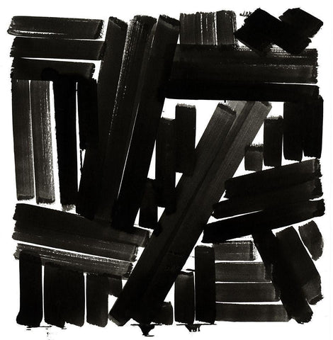 Shape of Song I Black Ornate Wood Framed Art Print with Double Matting by Cartissi