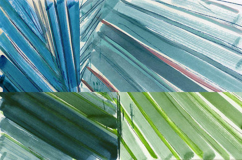 Botanical Green I Black Ornate Wood Framed Art Print with Double Matting by Cartissi