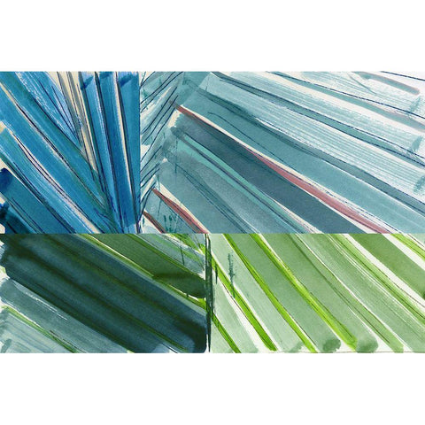 Botanical Green I White Modern Wood Framed Art Print by Cartissi