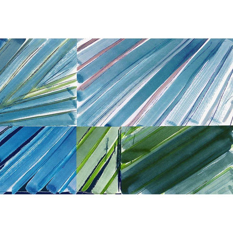 Botanical Green II White Modern Wood Framed Art Print by Cartissi