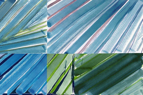 Botanical Green II White Modern Wood Framed Art Print with Double Matting by Cartissi