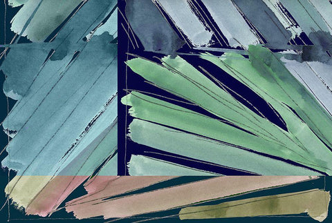 Botanical Green III White Modern Wood Framed Art Print with Double Matting by Cartissi