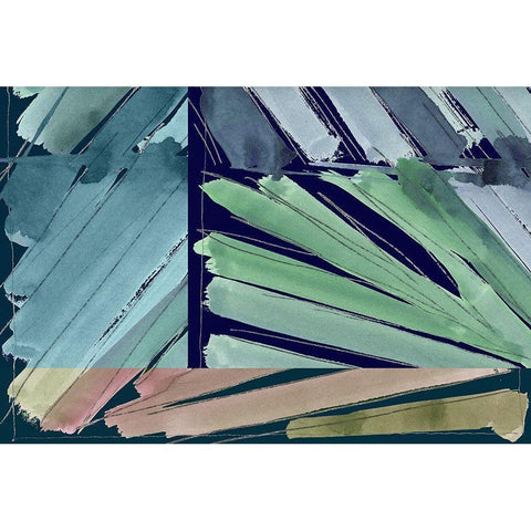 Botanical Green III Black Modern Wood Framed Art Print with Double Matting by Cartissi