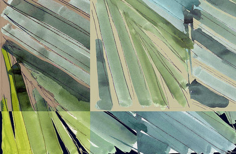 Botanical Green IV White Modern Wood Framed Art Print with Double Matting by Cartissi