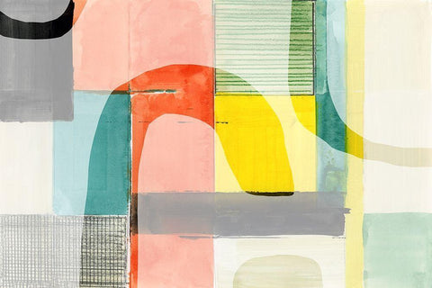 Rainbow Roundabout II Black Ornate Wood Framed Art Print with Double Matting by Cartissi