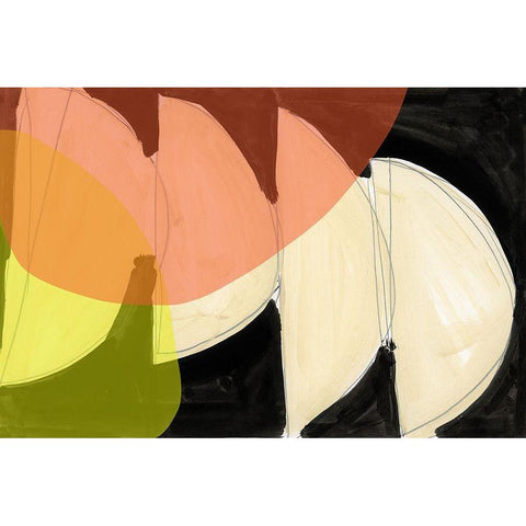 Four Semi Moons I  Black Modern Wood Framed Art Print by Cartissi