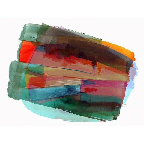 Rainbow Blast I  White Modern Wood Framed Art Print by Cartissi