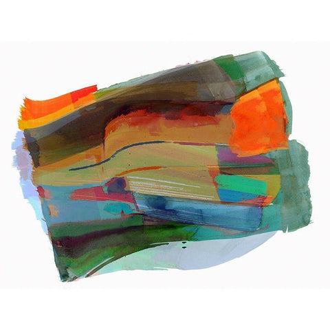 Rainbow Blast II White Modern Wood Framed Art Print by Cartissi