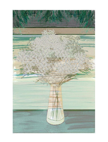 Dried Florals I White Modern Wood Framed Art Print with Double Matting by Cartissi