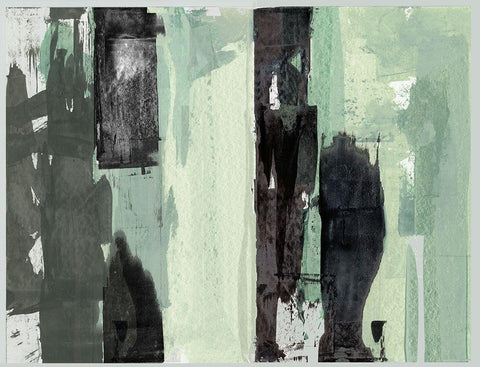 Green Energy I White Modern Wood Framed Art Print with Double Matting by Cartissi