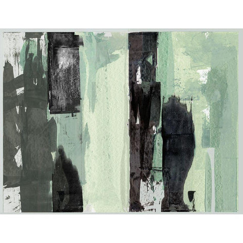 Green Energy I Black Modern Wood Framed Art Print with Double Matting by Cartissi