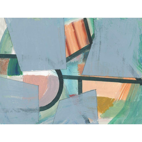 Blueblock I  Black Modern Wood Framed Art Print by Cartissi