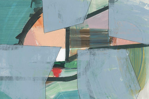 Blueblock II  Black Ornate Wood Framed Art Print with Double Matting by Cartissi