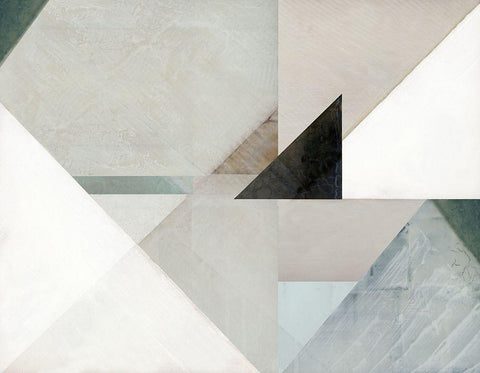 Crackelure II White Modern Wood Framed Art Print with Double Matting by Cartissi