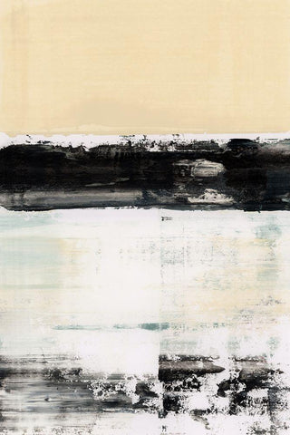 Block Standing II White Modern Wood Framed Art Print with Double Matting by Cartissi