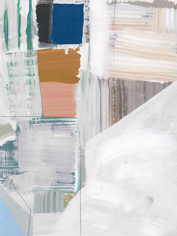 Buildings I White Modern Wood Framed Art Print with Double Matting by Cartissi