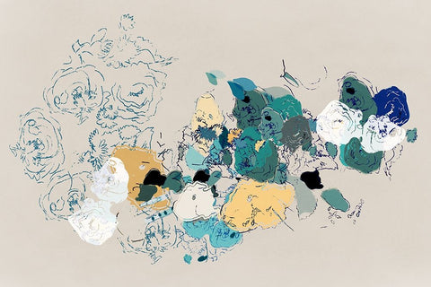 Dried Bouquet Haven II Black Ornate Wood Framed Art Print with Double Matting by Cartissi