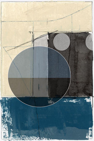 Bluff Block II  White Modern Wood Framed Art Print with Double Matting by cartissi