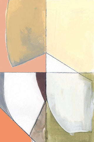 Creamsicle Shapes I  Black Ornate Wood Framed Art Print with Double Matting by Cartissi