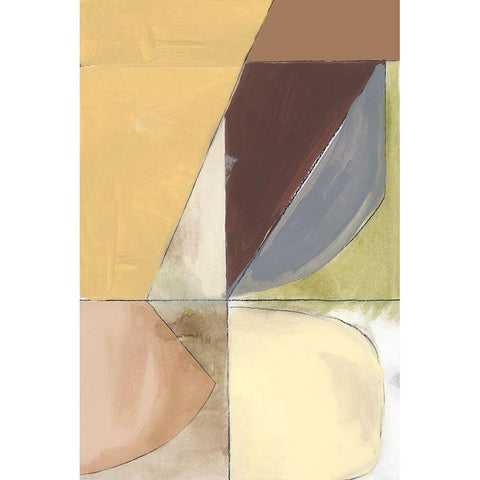 Creamsicle Shapes II  Black Modern Wood Framed Art Print with Double Matting by Cartissi