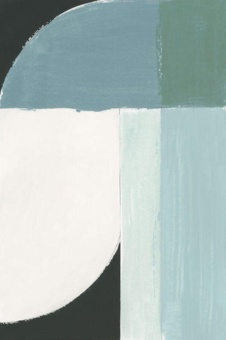 Curved Stream II  White Modern Wood Framed Art Print with Double Matting by Cartissi