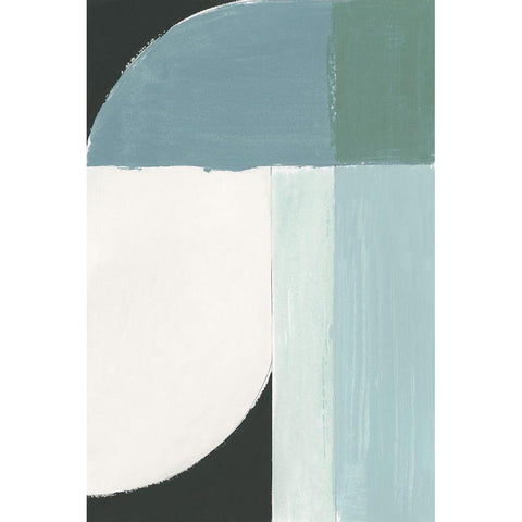 Curved Stream II  Black Modern Wood Framed Art Print with Double Matting by Cartissi