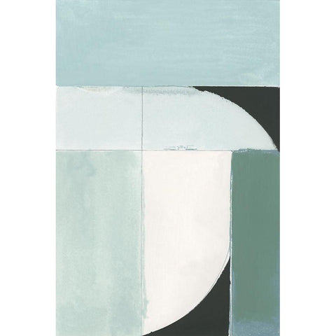 Curved Stream III Black Modern Wood Framed Art Print by Cartissi