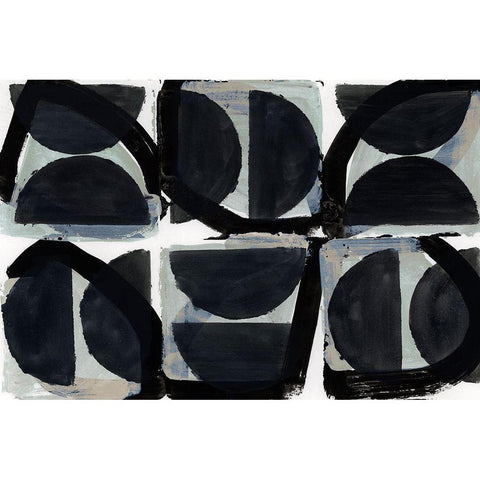 Dancing Block Gold Ornate Wood Framed Art Print with Double Matting by Cartissi