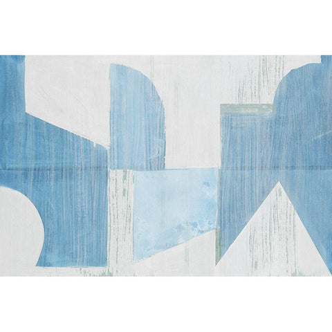 Midway Blue I  Black Modern Wood Framed Art Print with Double Matting by Cartissi