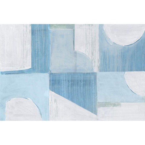 Midway Blue II  Black Modern Wood Framed Art Print by Cartissi
