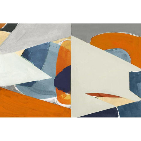 Overlapping Shapes I  Black Modern Wood Framed Art Print by Cartissi