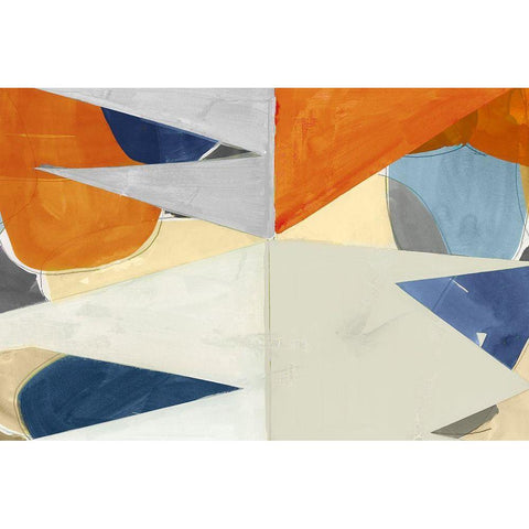 Overlapping Shapes II Black Modern Wood Framed Art Print by Cartissi