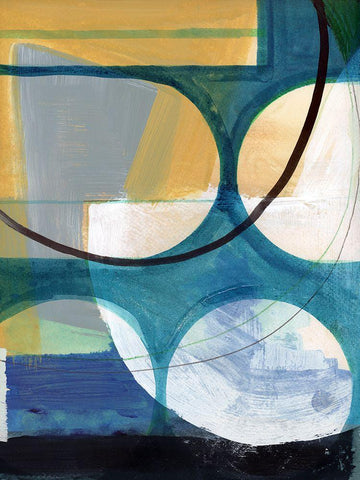 Promenades II White Modern Wood Framed Art Print with Double Matting by Cartissi