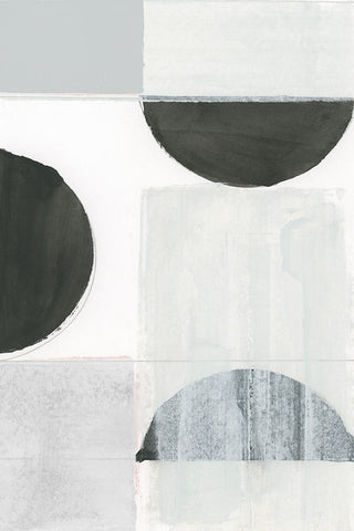 Shape Parade II White Modern Wood Framed Art Print with Double Matting by Cartissi