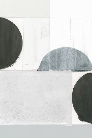 Shape Parade III Black Modern Wood Framed Art Print by Cartissi