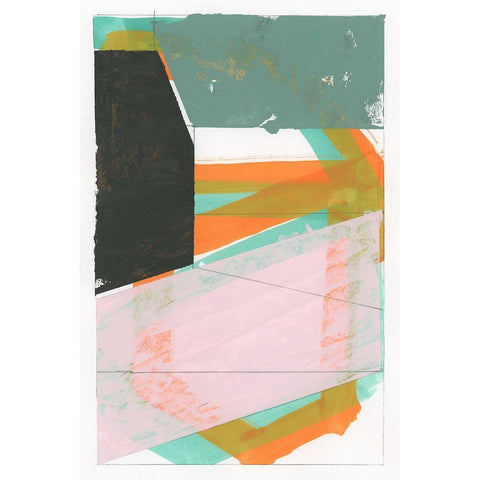 Gentle Geo I  Black Modern Wood Framed Art Print with Double Matting by Cartissi