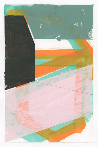Gentle Geo I  White Modern Wood Framed Art Print with Double Matting by Cartissi