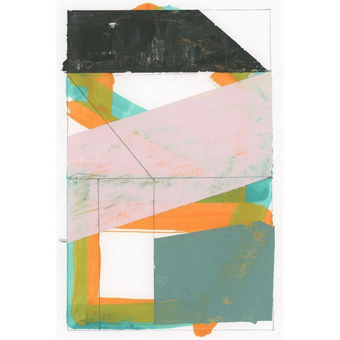 Gentle Geo III Black Modern Wood Framed Art Print by Cartissi