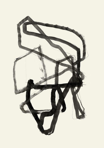 Conte I  Black Ornate Wood Framed Art Print with Double Matting by Cartissi